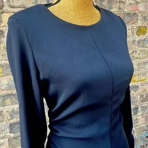 Zara Ruched Little Black Dress NWT Flared Skirt Evening Size Medium