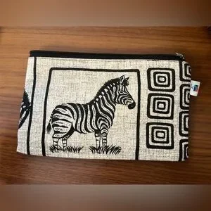 Zebra Zip Clutch