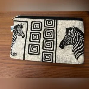 Zebra Zip Clutch