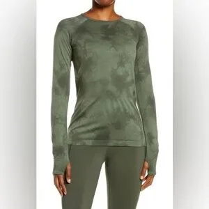 ZELLA Long Sleeve Activewear Shirt In Green Mountain NWT