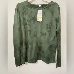 ZELLA Long Sleeve Activewear Shirt In Green Mountain NWT