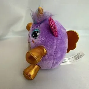 Zuru RAINBOCORNS Purple Gold Plush Stuffed Unicorn GOLD Horn Sparkle Heart