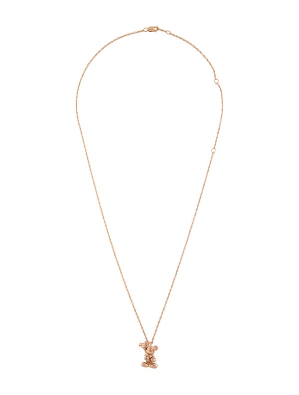 Disney Store 14K Mickey Mouse Figure Diamond Necklace