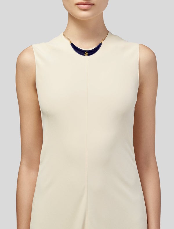 Haute Victoire 18K Citrine & Lapis Lazuli Crescent Moon Necklace