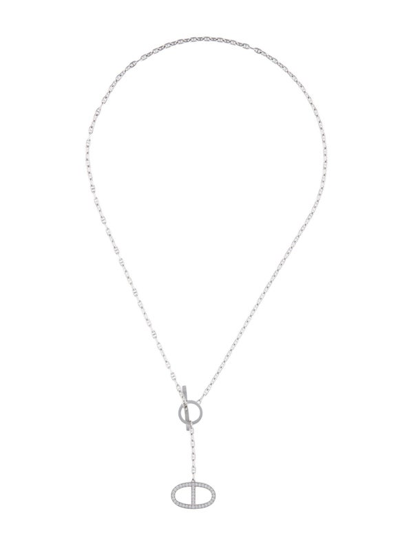 Hermès 18K Diamond Chaine D'Ancre Contour Pendant Large Model