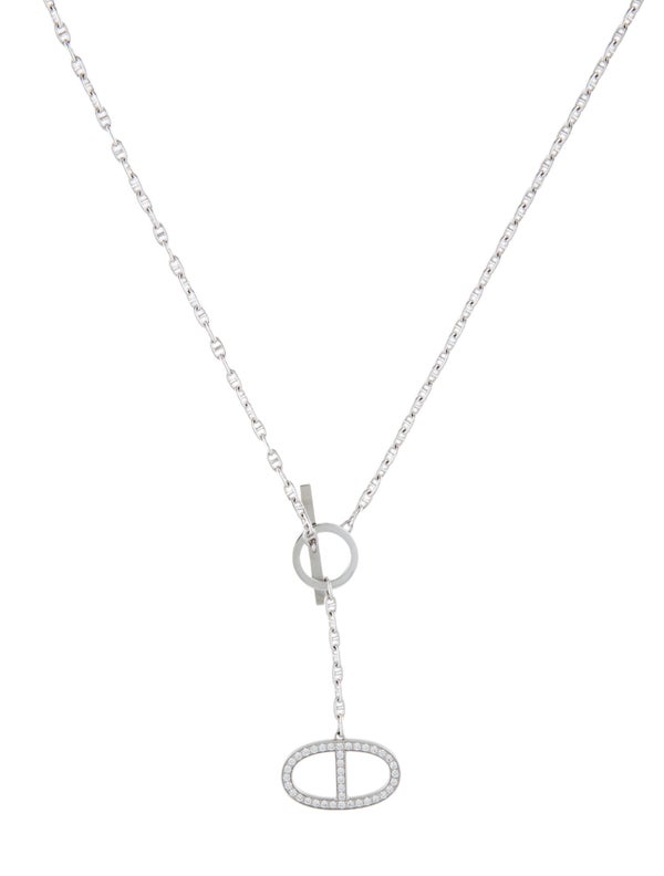 Hermès 18K Diamond Chaine d'Ancre Contour Pendant Large Model