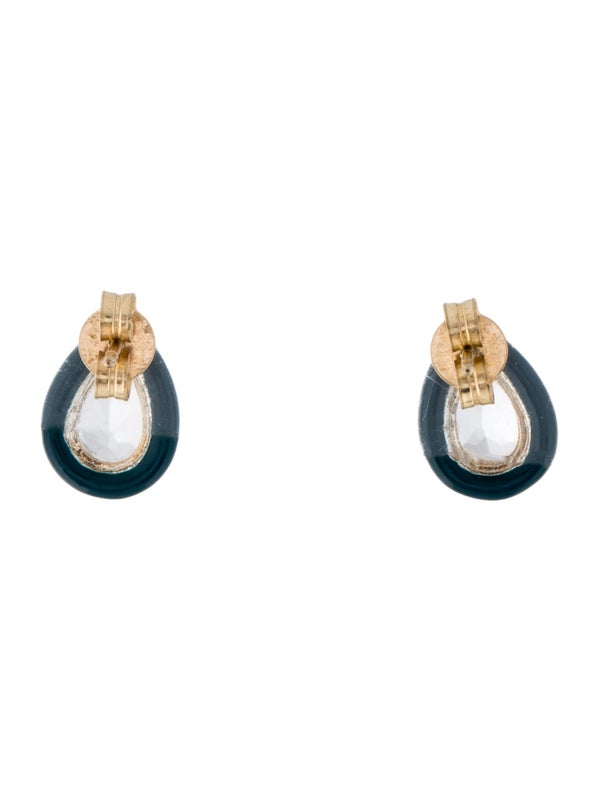 Bea Bongiasca 9K Quartz & Enamel Gumdrop Stud Earrings