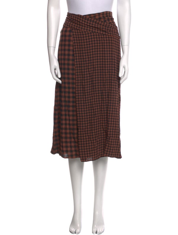A.L.C. Plaid Print Midi Length Skirt