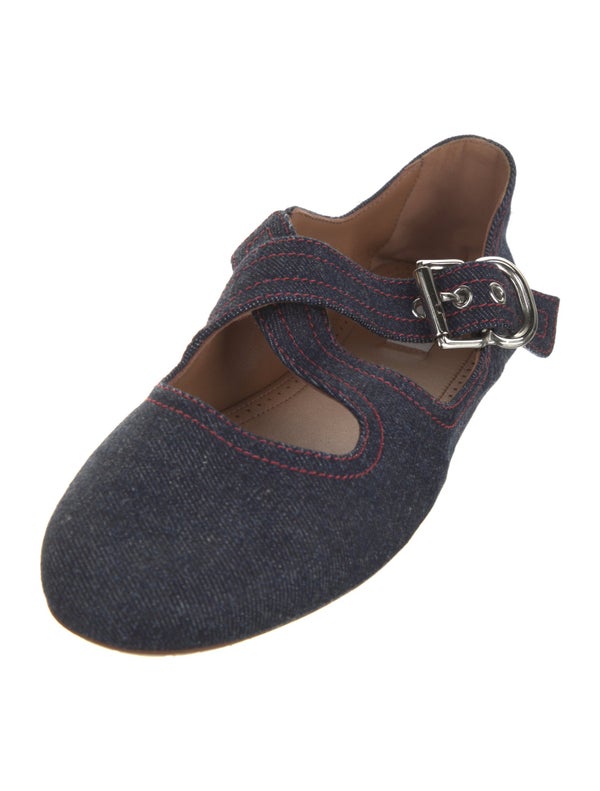 Alaïa Denim Mary Jane Flats