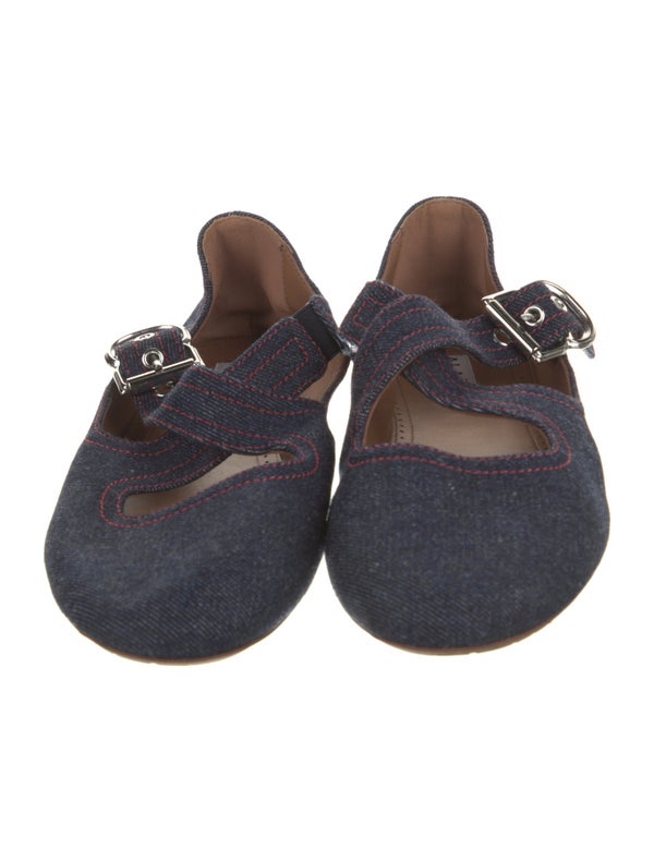 Alaïa Denim Mary Jane Flats