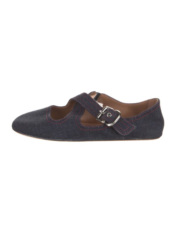 Alaïa Denim Mary Jane Flats