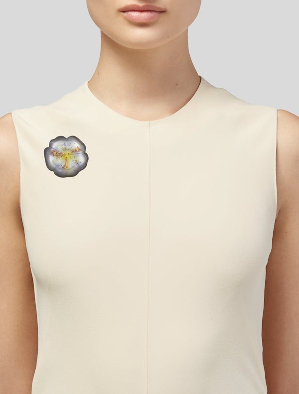 Alexis Bittar Crystal & Lucite Flower Brooch
