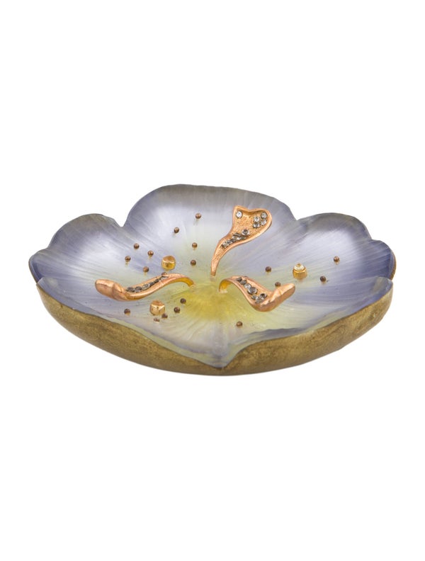 Alexis Bittar Crystal & Lucite Flower Brooch