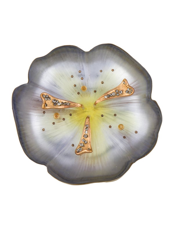 Alexis Bittar Crystal & Lucite Flower Brooch