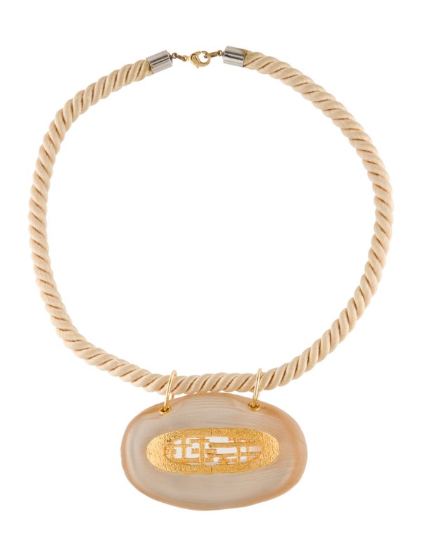Alexis Bittar Lucite Pendant Rope Necklace