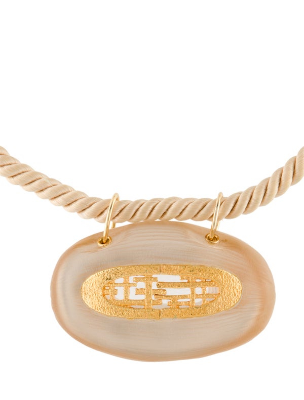 Alexis Bittar Lucite Pendant Rope Necklace