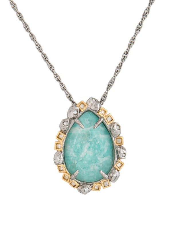 Alexis Bittar Stone & Crystal Long Pendant Necklace