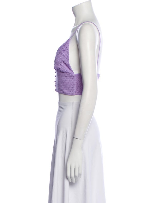 Alice + Olivia V-Neck Sleeveless Crop Top