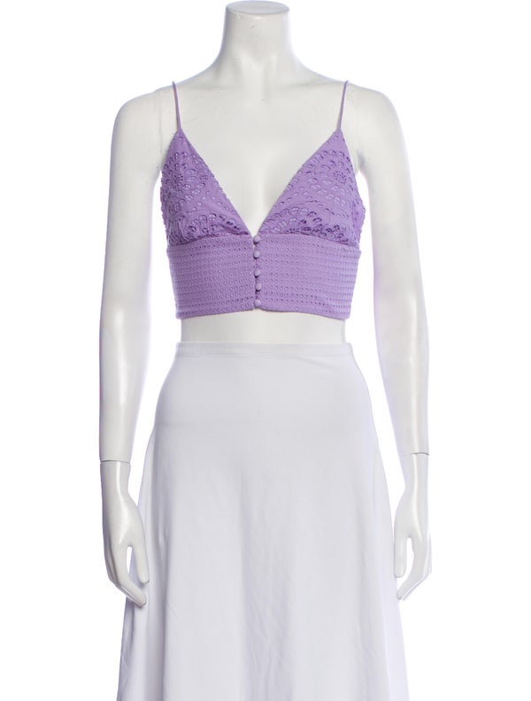 Alice + Olivia V-Neck Sleeveless Crop Top