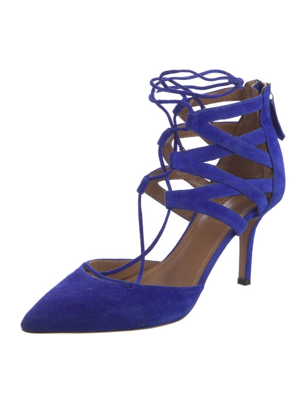 Aquazzura Vintage Suede T-Strap Pumps