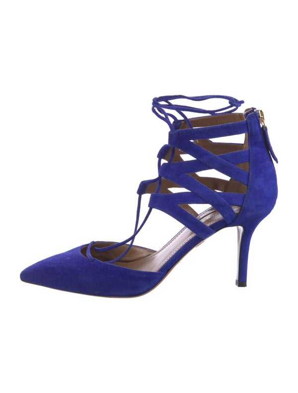 Aquazzura Vintage Suede T-Strap Pumps