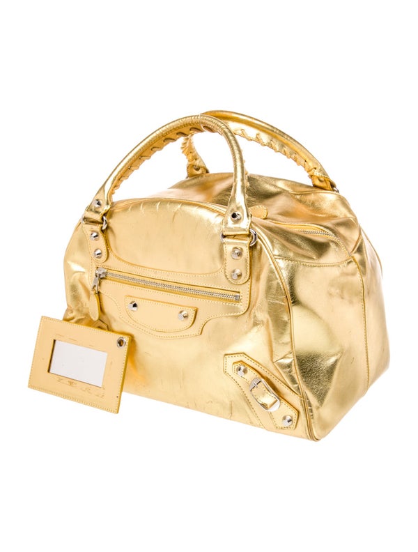 Balenciaga Leather Motocross Bowler Bag