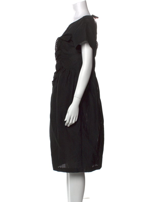 Comme Des Garçons Bateau Neckline Knee-Length Dress