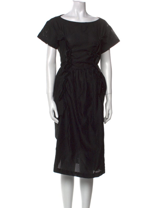 Comme Des Garçons Bateau Neckline Knee-Length Dress