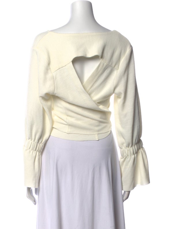 House Of Sunny Bateau Neckline Long Sleeve Crop Top