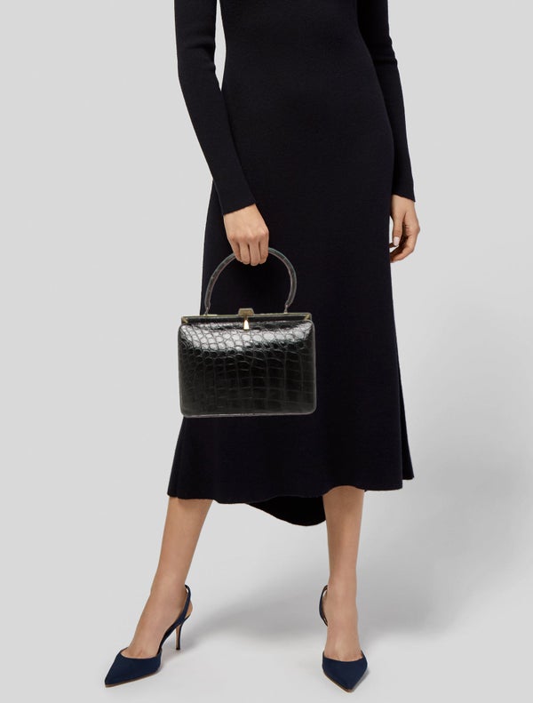 Bellestone Embossed Leather Top Handle Bag