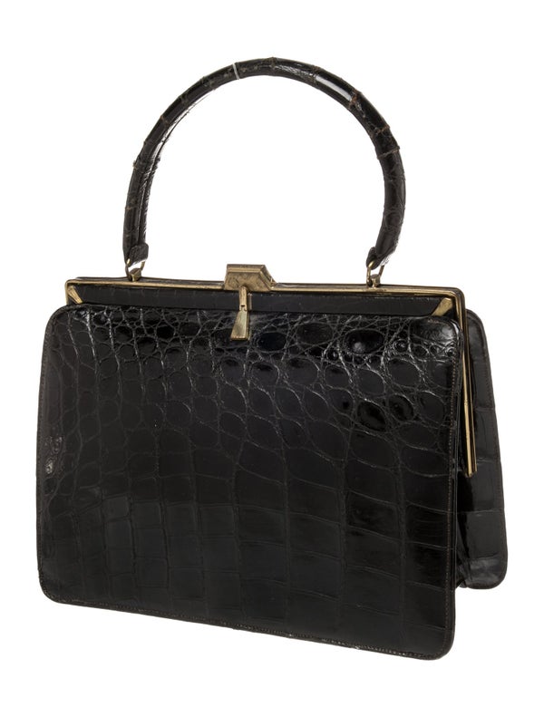 Bellestone Embossed Leather Top Handle Bag