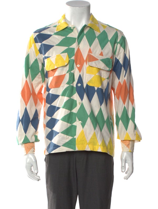 BODE Colorblock Pattern Long Sleeve Shirt