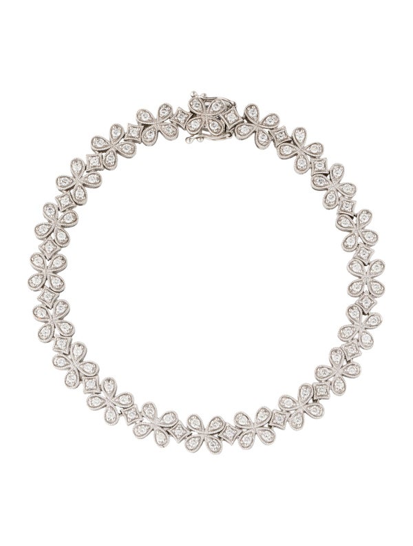 Bracelet 14K 1.50ctw Diamond Floral Link Bracelet