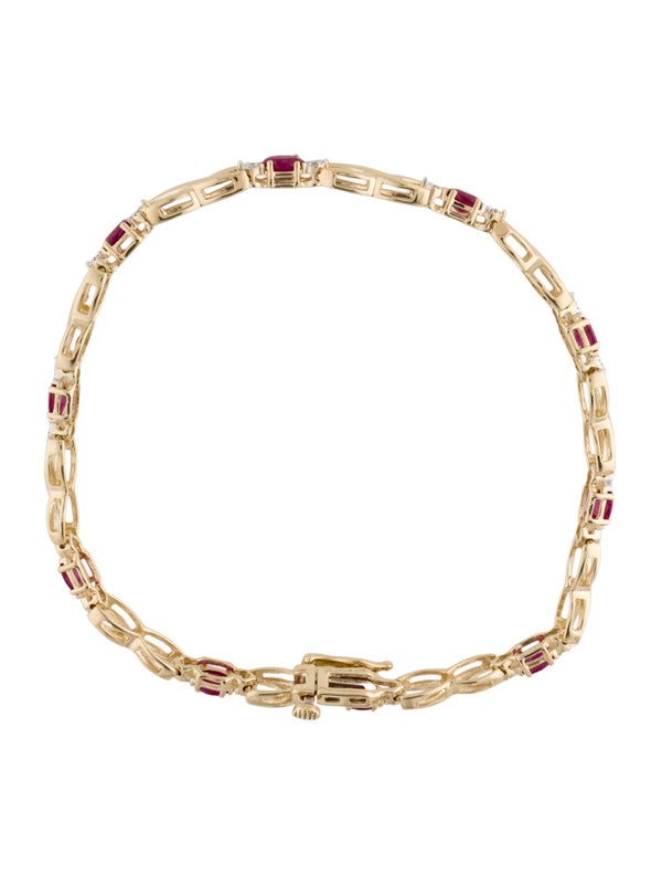 Bracelet 14K 1.59ctw Ruby & Diamond Link Bracelet