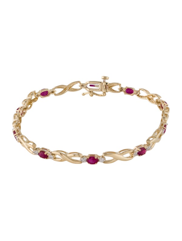 Bracelet 14K 1.59ctw Ruby & Diamond Link Bracelet