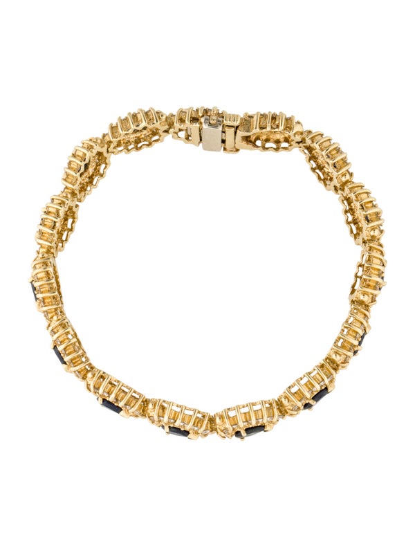Bracelet 14K Sapphire & Diamond Tennis Bracelet