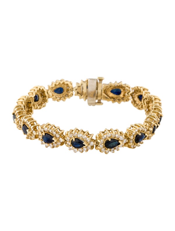 Bracelet 14K Sapphire & Diamond Tennis Bracelet