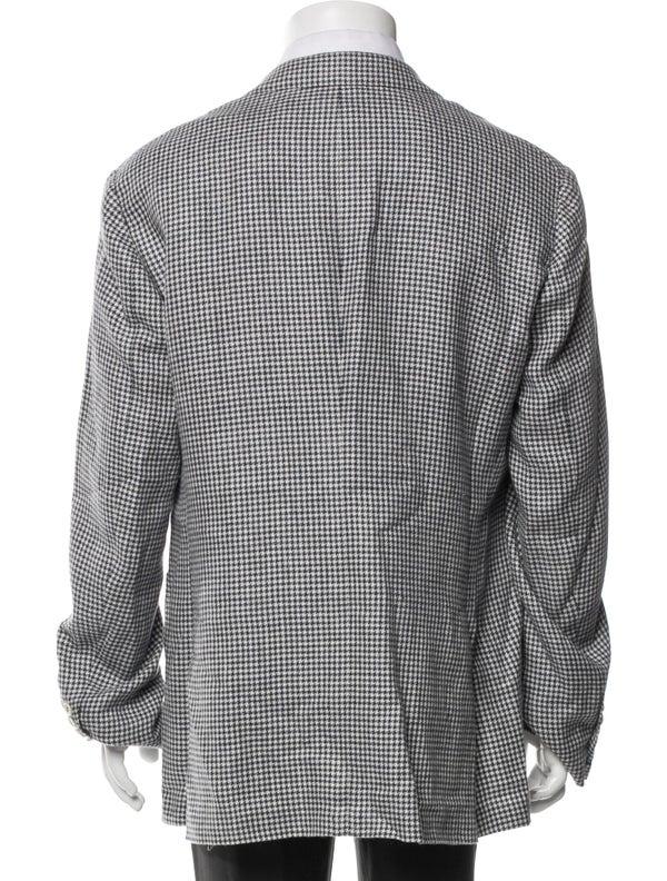 Brunello Cucinelli Linen Houndstooth Print Coat