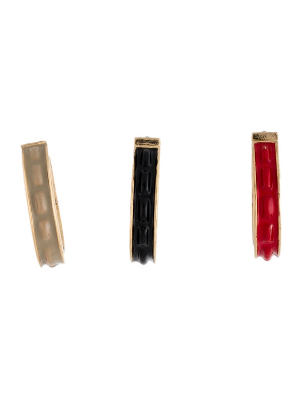 Burberry Enamel Trio Stackable Earrings