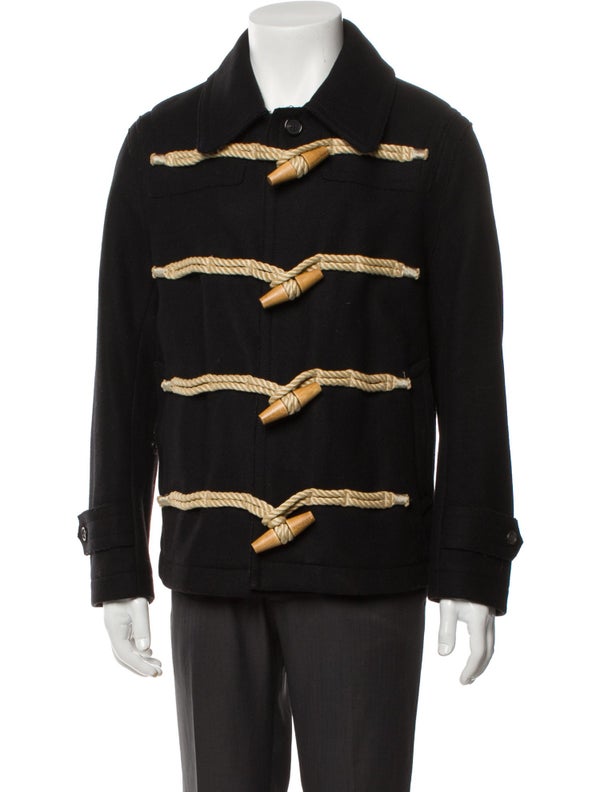 Burberry London Virgin Wool Striped Peacoat