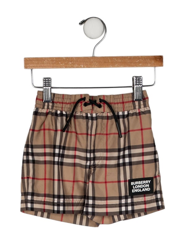 Burberry Toddler Boys' Check Patterned Swim Trunks