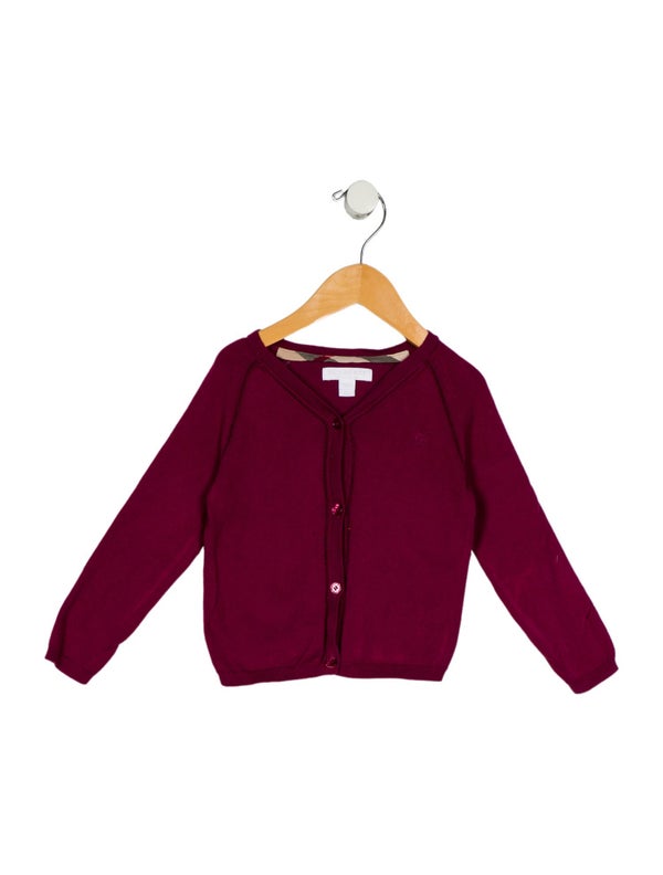 Burberry Toddler Girls' Solid Embroidered Cardigan