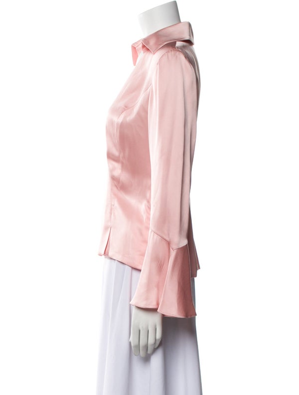 Carolina Herrera V-Neck Long Sleeve Blouse
