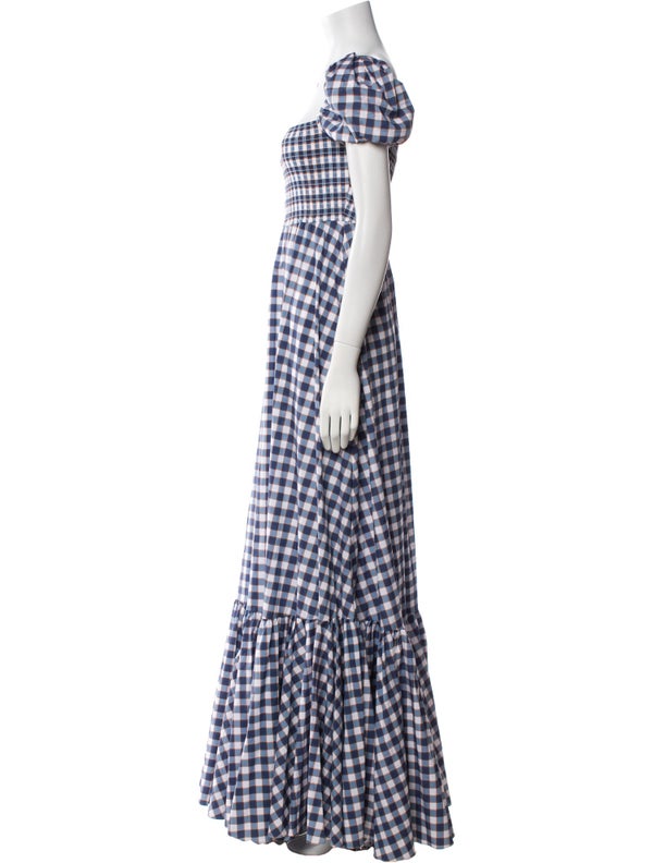 Caroline Constas Plaid Print Long Dress