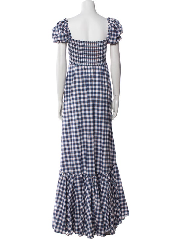 Caroline Constas Plaid Print Long Dress