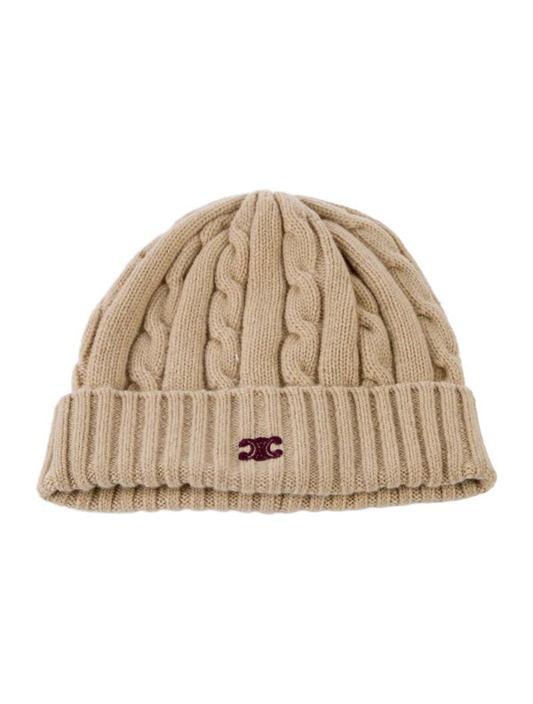 Celine Cashmere Triomphe Beanie W/Tags