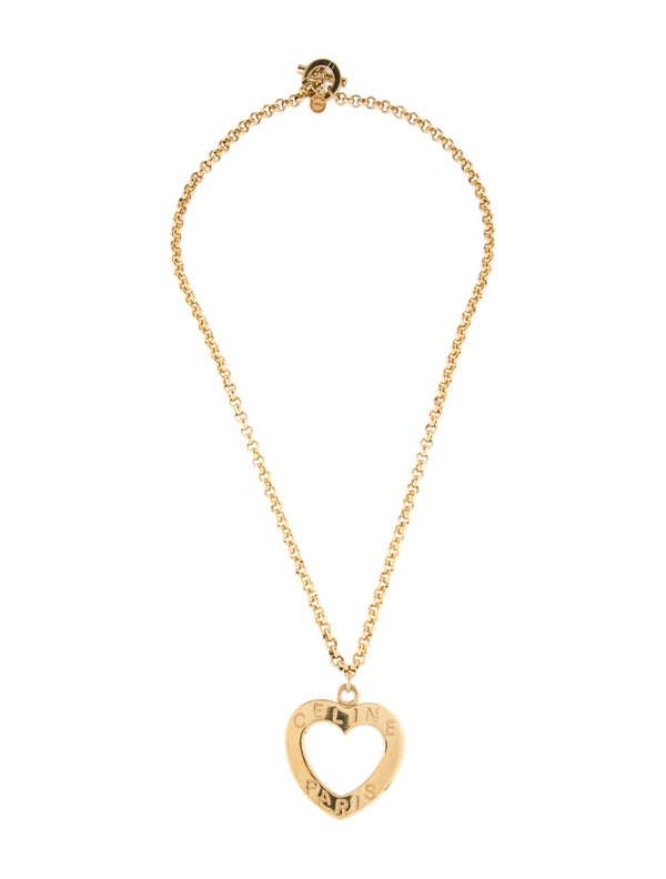 Celine Vintage Heart Pendant Necklace