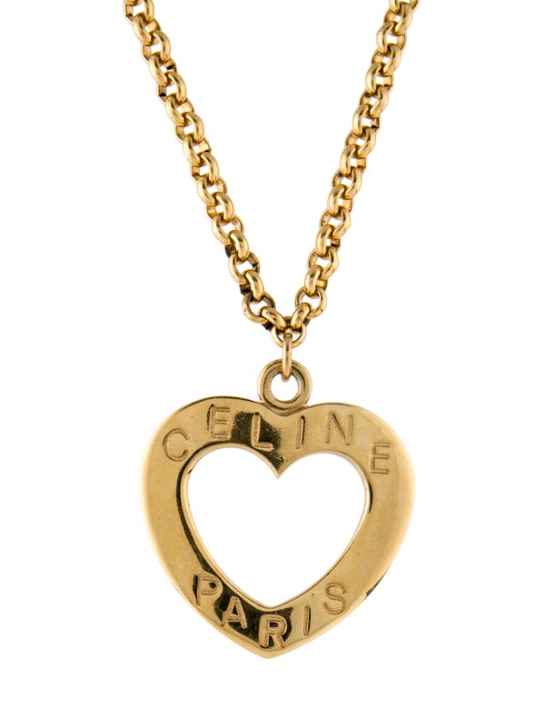 Celine Vintage Heart Pendant Necklace
