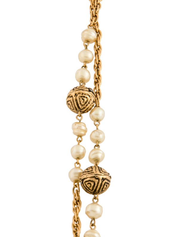 Chanel 1985 Faux Pearl Station Necklace