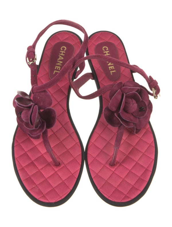 Chanel 2013 Interlocking CC Logo T-Strap Sandals